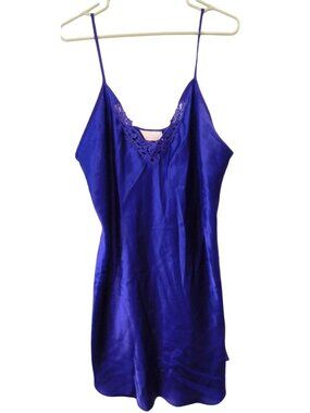 Vintage Sears Just For Women 1X Purple Satin Nightgown Chemise Sleepwear Nightie